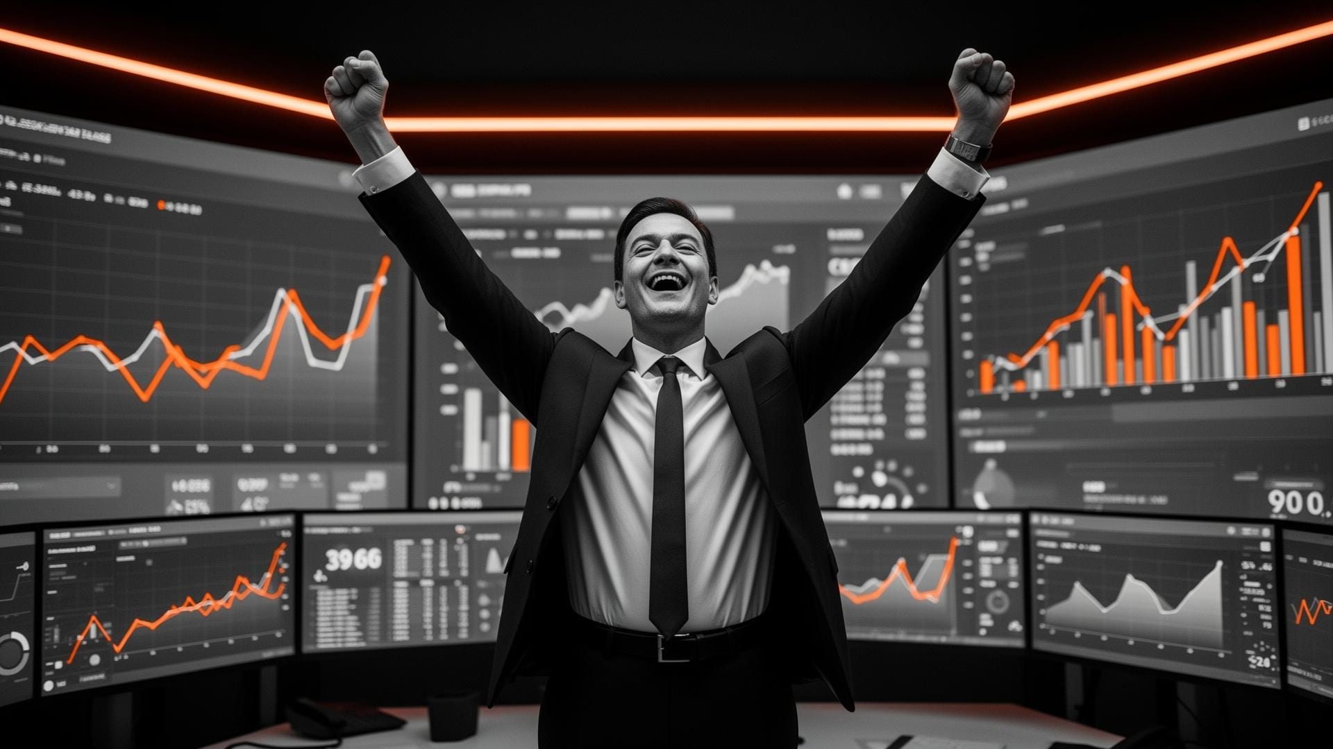 Data operations centre with live analytics dashboards